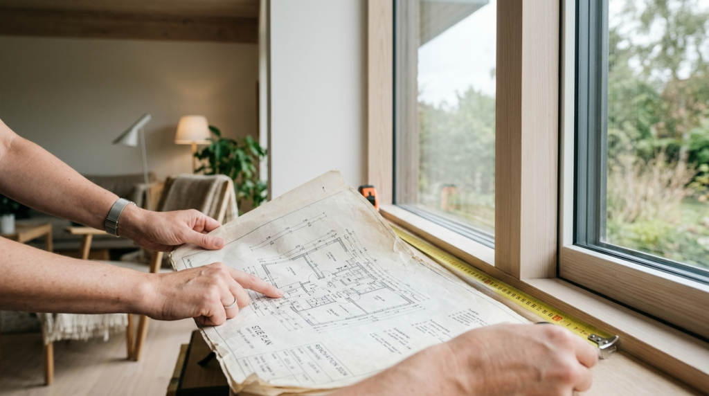 Close-up professional photograph of hands holding architectu