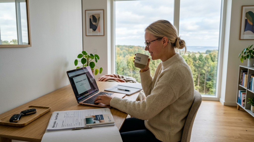 Dynamic shot of a young person multitasking in a modern Scan