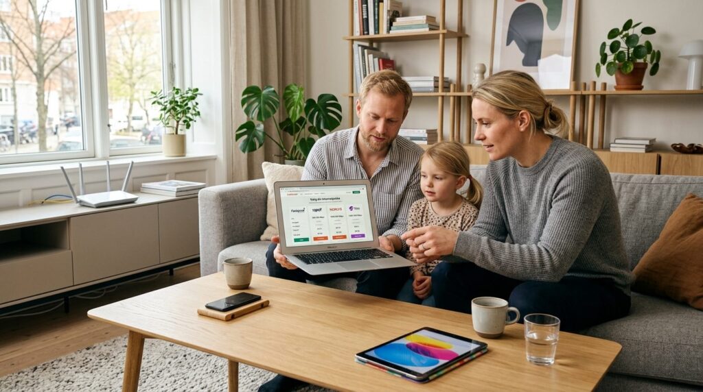 Professional stock photograph, 16:9 ratio: Family of young D